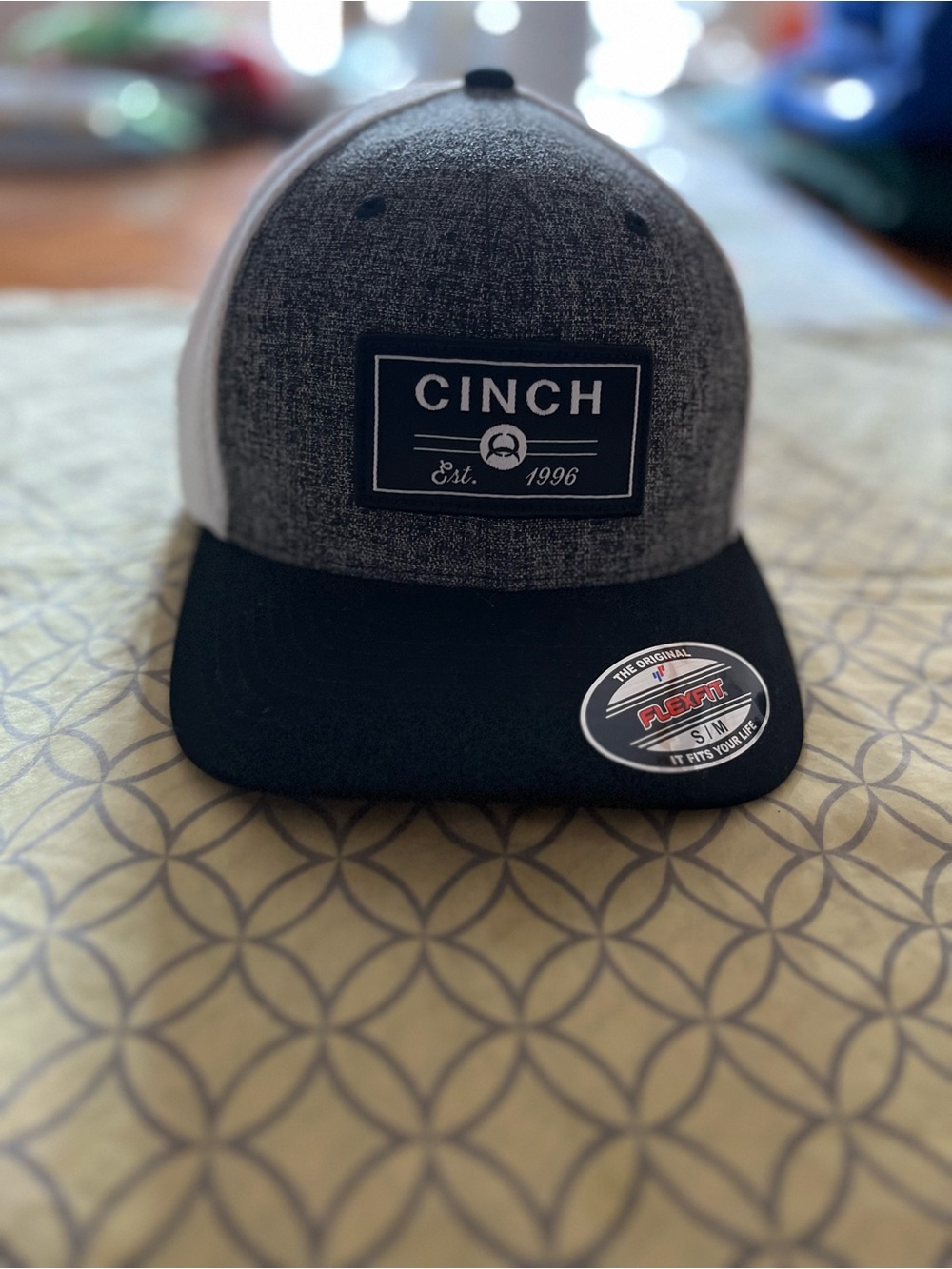 Cinch Grey Front Black Brim Mesh Back Snapback Hat